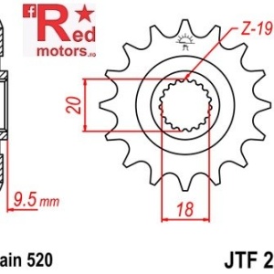 Pinion fata JTF 268 cu 13 dinti