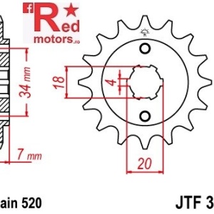 Pinion fata JTF 329 cu 14 dinti