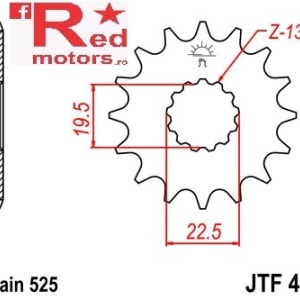 Pinion fata JTF 433 cu 14 dinti