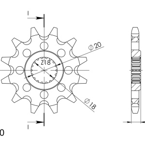 Pinion fata SUPERSPROX CST-427:12 12T, 520 - Img 2