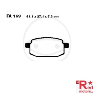 Placute frana fata CARBON SCOOTER EBC 61.1x27.1x7.3 FA169 pentru Adly/Herchee RT 50, AGM GMX 450, Baotian BT49QT-10, China Motor QMB139, Flex Tech