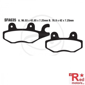 Placute frana fata SCOOTER EBC 96.53x42.85x7.25/76.9x42x7.25 FA625 pentru Peugeot Vox 110