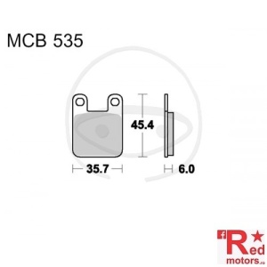 Placute frana fata SCOOTER TRW ALTN 35.7x45.4x6 MCB535 pentru Beta Eikon 50, Derbi Atlantis 25, Atlantis 50, Derbi Furax 50, Derbi Vamos 25, Italjet Dragster 180, Malaguti XSM 50, Motorhispania Furia 50