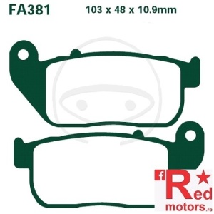 Placute frana fata SEMI-SINT V EBC 103x48x10.9 FA381 pentru Harley Davidson XL 883, XL 1200, XL 53 883
