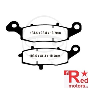 Placute frana fata SEMI-SINT V EBC 133.5x36.8x10.7/109.6x44.4x10.7 pentru Suzuki VL 1500, VLR 1800, VZR 1800,