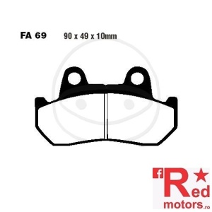 Placute frana fata semi-sinterizate 90x49x10 EBC FA69 pentru Honda CB 125, CB 900, CB 1100, CX 500, GB 500, VF 500