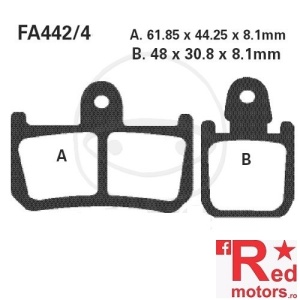 Placute frana fata SINTERED GPFAX EBC ALTN 61.85x44.25x8.1/48x30.8x8.1 FA442/4 pentru Yamaha MT-01 1700, V-Max 1700, YZF-R1 1000