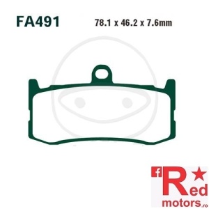 Placute frana fata SINTERED HH EBC ALTN 78.1x46.2x7.6 FA491 pentru Triumph Daytona 675, Street Triple 675