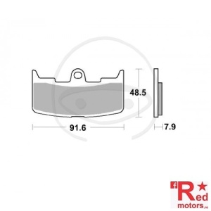 Placute frana fata SINTERED SV TRW ALTN 91.6x48.5x7.9 pentru Buell XB12R 1200, XB12Scg 1200, XB9S 1000