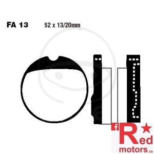 Placute frana fata sinterizate 52x13/20 EBC FA13 pentru Honda CB 250, CB 360, CB 400, CB 500, CB 750, CJ 250
