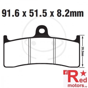 Placute frana fata sinterizate 91.6x51.5x8.2 EBC pentru Buell M2 1200, S1 1200, S3T 1200, X1 1200, Honda CB 1300, Kawasaki ZX-7RR 750, MV Agusta Brutale 750, F4 1000
