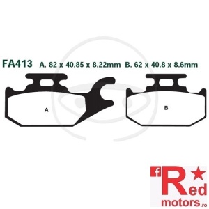 Placute frana fata STD EBC 82x40.85x8.22/62x40.8x8.6 FA413 pentru Suzuki LT-A 400, LT-A 450, LT-A 500, LT-A 750, LT-F 400