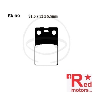 Placute frana fata STD EBC ALTN 31.5x52x5.5 FA99 pentru Benelli Devil 50, Gilera Eaglet 50, Malaguti CR1 50, Simson Habicht 50, Simson S 53, SR 80