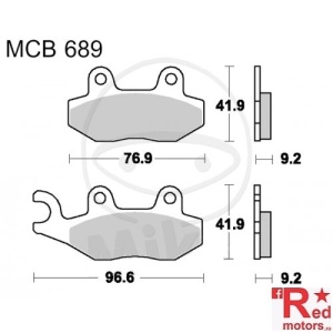 Placute frana fata STD TRW ALTN 76.9x41.9x9.2/96.6x41.9x9.2 MCB689 pentru Aeon Elite 125, Elite 350, Benelli Caffe Nero 125, Generic TR 125 SM