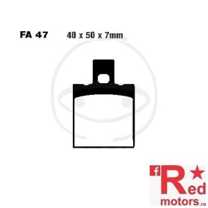Placute frana spate sinterizate 40x50x7 EBC FA47 pentru Aprilia AF1 125, Europa 125, RS 50, RS 125, Benelli 250, 354 350, Cagiva Mito 125, Ducati 748 748, Monster 600