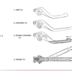 Clutch lever without adapter PUIG 3.0 220NO lung black/gold - Img 2
