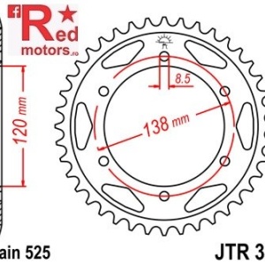 Foaie/pinion spate JTR312.40 525 cu 40 de dinti pentru Honda RVF 400, RVF 750