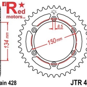 Foaie/pinion spate JTR459.52 428 cu 52 de dinti