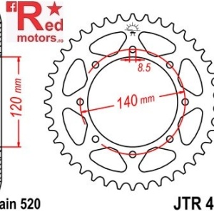 Foaie/pinion spate JTR487.47 520 cu 47 de dinti