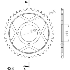 Kit de lant D.I.D Chain - Argintiu lant 428 D, Non-sealed, pinion fata SUPERSPROX, foaie spate SUPERSPROX pentru SUZUKI GN 125 1999 - Img 5