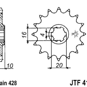Kit de lant D.I.D Chain - Argintiu lant 428 VX, X-Ring, pinion fata JT, foaie spate JT pentru SUZUKI GZ 125 Marauder 1998-2011 - Img 3