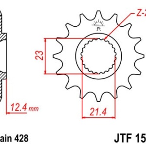 Kit de lant D.I.D Chain - Argintiu lant 428 VX, X-Ring, pinion fata JT, foaie spate JT pentru YAMAHA YBR 250 2007-2011 - Img 3