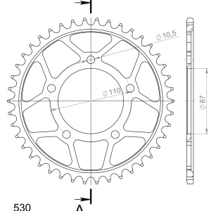 Kit de lant D.I.D Chain - Argintiu lant 530 ZVM-X, X-Ring, pinion fata SUPERSPROX, foaie spate SUPERSPROX pentru SUZUKI GSX-R 750 1985 - Img 5