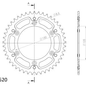 Kit de lant D.I.D Chain - Auriu lant 520 VX, X-Ring, pinion fata SUPERSPROX, foaie spate SUPERSPROX STEALTH pentru HUSABERG FE 650/E 2003-2008 - Img 4