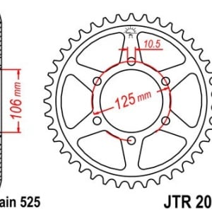 Kit de lant D.I.D Chain - Auriu lant 525 VX, X-Ring, pinion fata JT cauciucat, foaie spate JT pentru TRIUMPH Daytona 675 2006-2016 - Img 5