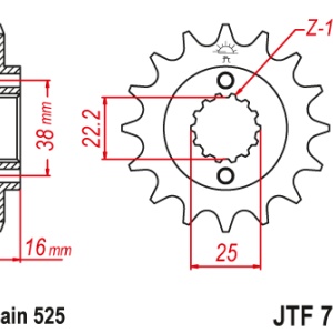Kit de lant D.I.D Chain - Auriu lant 525 ZVM-X, X-Ring, pinion fata JT, foaie spate JT pentru DUCATI 916 Sport Production 1994-1998 - Img 3
