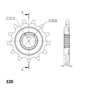 Kit de lant EK - Argintiu lant 520 DEX, X-Ring, pinion fata SUPERSPROX, foaie spate SUPERSPROX pentru HONDA CRF 450 RX 2017-2021 - Img 3