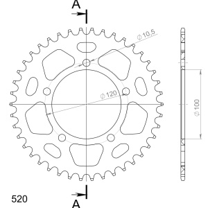 Kit de lant EK - Argintiu lant 520 SRO, O-ring, pinion fata JT cauciucat, aluminiu foaie spate SUPERSPROX pentru APRILIA Tuareg 660 2021-2024 - Img 6