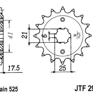 Kit de lant EK - Argintiu lant 525 DEX, X-Ring, pinion fata JT, foaie spate JT pentru HONDA VFR 400 R 1987-1989 - Img 3