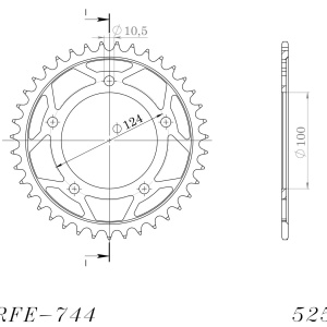 Kit de lant EK - Argintiu lant 525 SRX, X-Ring, pinion fata JT, foaie spate SUPERSPROX pentru DUCATI 749 Dark 2004-2006 - Img 5