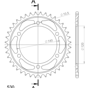 Kit de lant EK - Argintiu lant 530 SRO, O-ring, pinion fata JT cauciucat, foaie spate SUPERSPROX pentru CAGIVA Raptor 1000 2001-2002 - Img 5