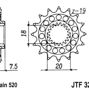 Kit de lant EK - Auriu lant 520 MRD, Non-sealed, pinion fata JT, foaie spate JT pentru HONDA CR 125 R 2003 - Img 3