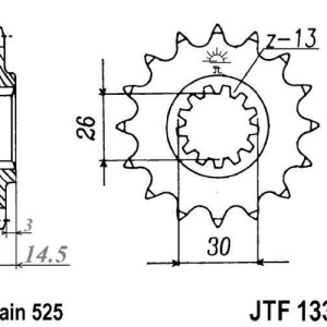 Kit de lant EK - Auriu lant 525 ZVX, X-Ring, pinion fata JT, foaie spate JT pentru HONDA CB 1000 R, RA (ABS) 2018-2024 - Img 3