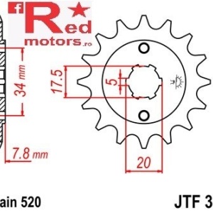 Kit lant DID GOLD X-Ring PRO-STREET 520 VX pentru Honda XR250 RL,RM,RN,RP,RR,RS 1990-1995 - Img 2