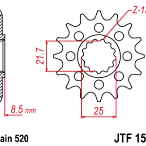 Pinion fata JT JTF 1516-16 16T, 520 - Img 2