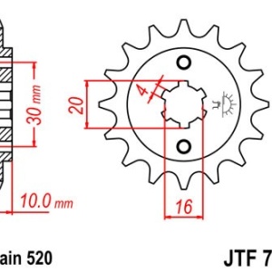 Pinion fata JT JTF 711-12 12T, 520 - Img 2
