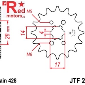 Pinion fata JTF 277 cu 14 dinti