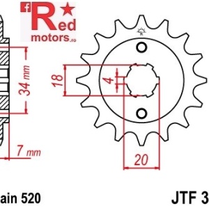 Pinion fata JTF 329 cu 16 dinti
