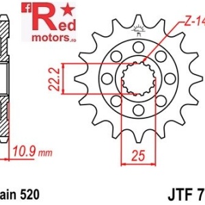 Pinion fata JTF 707 cu 17 dinti