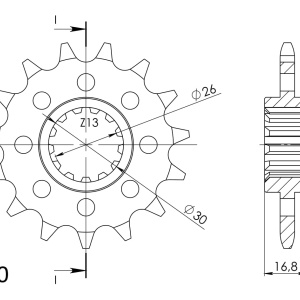 Pinion fata SUPERSPROX CST-1269:16 16T, 520 - Img 2