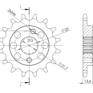 Pinion fata SUPERSPROX CST-1307:15 15T, 520 - Img 2