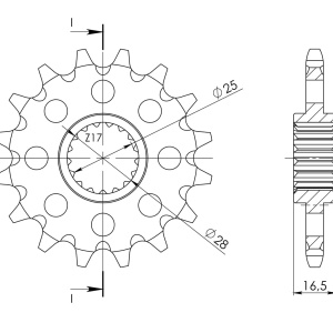 Pinion fata SUPERSPROX CST-1904:17 17T, 525 - Img 2