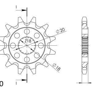 Pinion fata SUPERSPROX CST-427:13 13T, 520 - Img 2