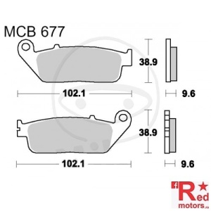 Placute frana fata SINTER SCOOTER TRW 102.1x38.9x9.6/102.1x38.9x9.6 MCB677 pentru Honda CBR 500, CBR 650