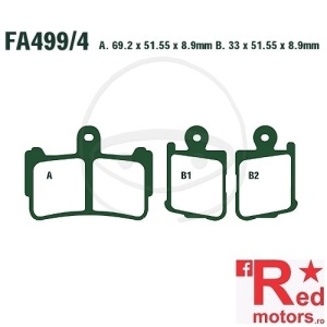 Placute frana fata SINTERED HH EBC ALTN 69.2x51.55x8.9/33x51.55x8.9 FA499/4 pentru Honda VFR 1200