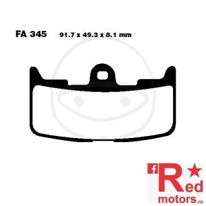 Placute frana fata SINTERED HH EBC ALTN 91.7x49.3x8.1 FA345 pentru Buell XB12R 1200, XB12XT 1200, XB9SX 1000